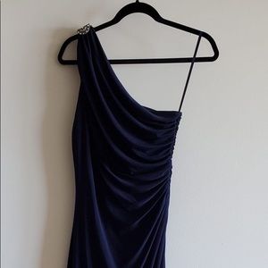 Evening Ralph Lauren one shoulder navy dress